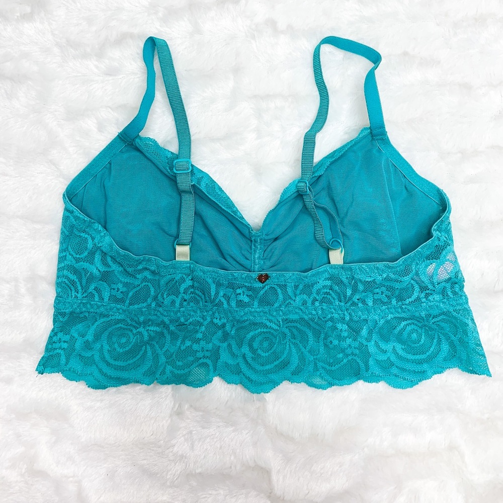 PINK Victoria’s Secret Lace Teal Bralette Md EUC - Picture 3 of 6